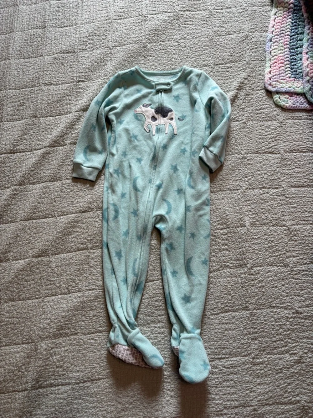 carter’s cow & moon fleece footie pajamas for toddler